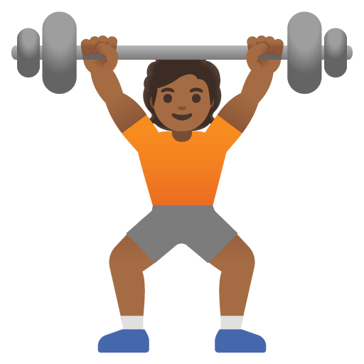 Person Lifting Weights: Medium-Dark Skin Tone for Google 16.0