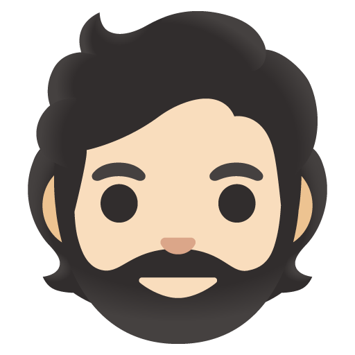 Osoba z brodą: karnacja jasna dla Google 16.0