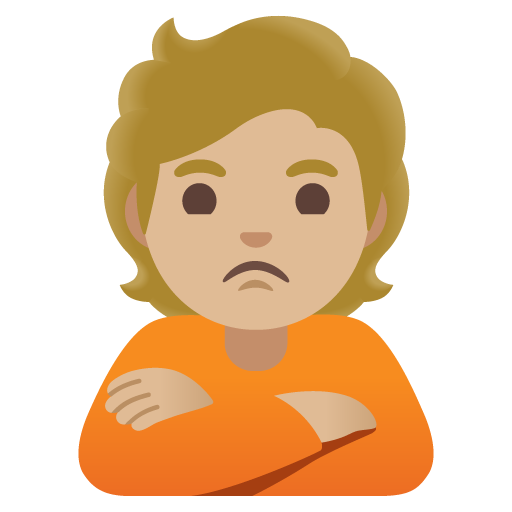 Κατσουφιασμένο άτομο: μεσαίος-ανοιχτόχρωμος τόνος δέρματος για Google 16.0