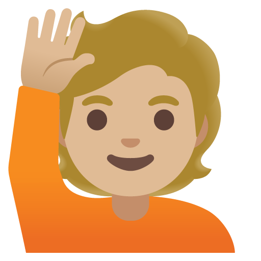 Persona Con Mano Alzata: Carnagione Abbastanza Chiara per Google 16.0