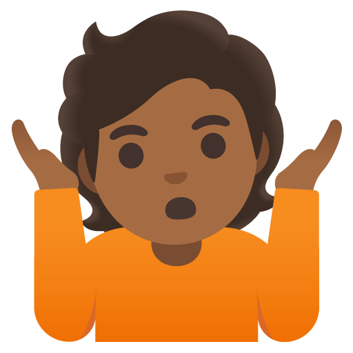 Osoba Pokrčení ramen: Středně tmavý odstín pleti pro Google 16.0