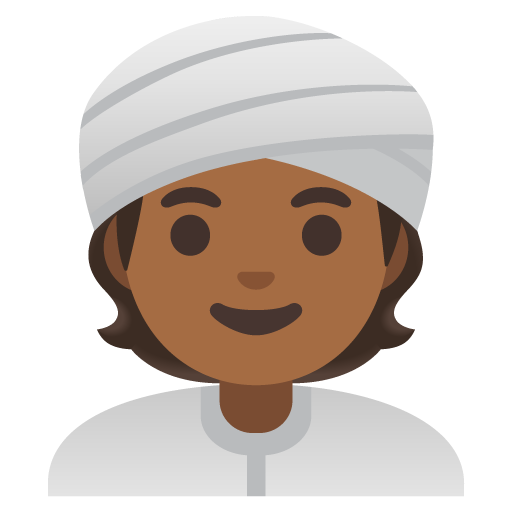 पगड़ी वाला आदमी: हल्की साँवली त्वचा Google 16.0 के लिए