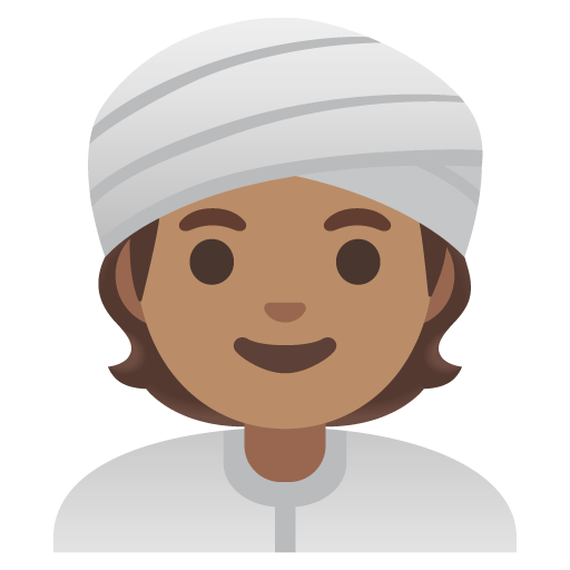 Personne En Turban: Peau Légèrement Mate pour Google 16.0