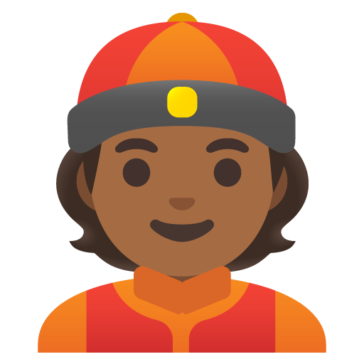 Άντρας με κινέζικο καπέλο: μεσαίος-σκούρος τόνος δέρματος για Google 16.0