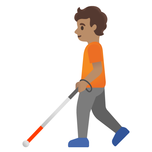 Google 16.0의 경우 지팡이를 든 사람: 갈색 피부