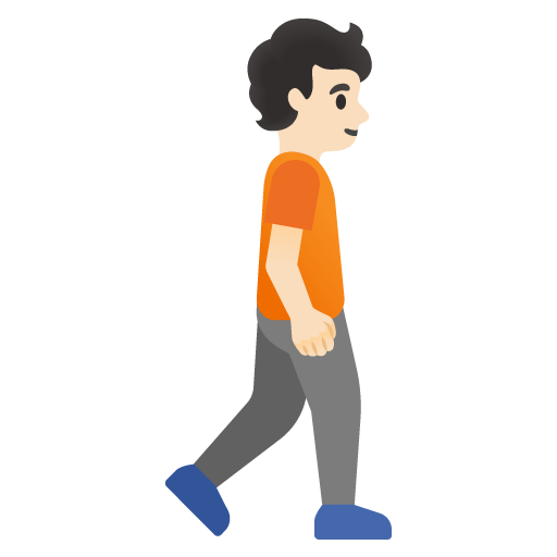 Osoba jdoucí čelem doprava: světlý tón pleti pro Google 16.0