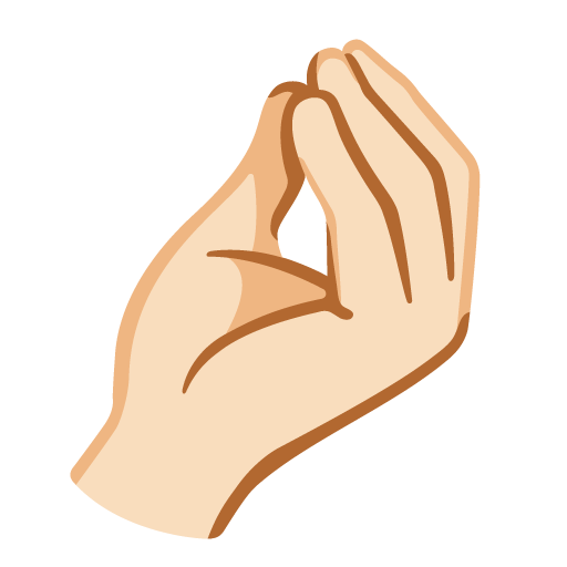 Samengeknepen vingers: lichte huidskleur voor Google 16.0