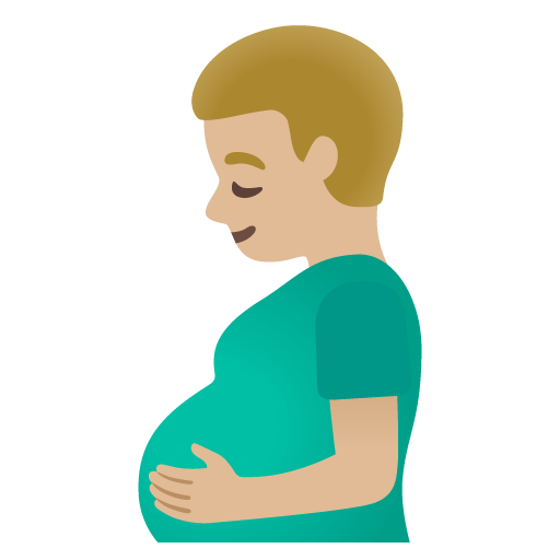 Έγκυος άντρας: μεσαίος-ανοιχτόχρωμος τόνος δέρματος για Google 16.0