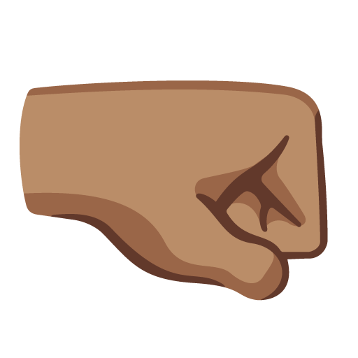 第朝右的拳头: 中等肤色号为第Google 16.0号