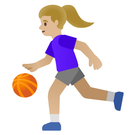 Femme Avec Ballon: Peau Moyennement Claire pour Google 16.0