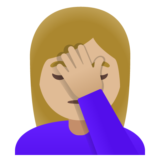 Sich An Den Kopf Fassende Frau: Medium Til Lys Teint für Google 16.0