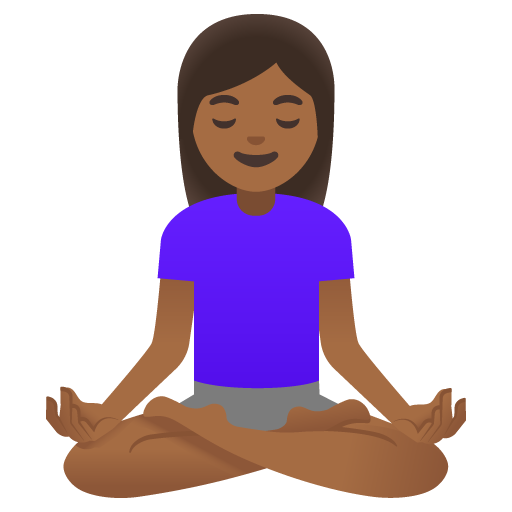 Lotus pozisyonundaki kadın: orta koyu cilt tonu için Google 16.0