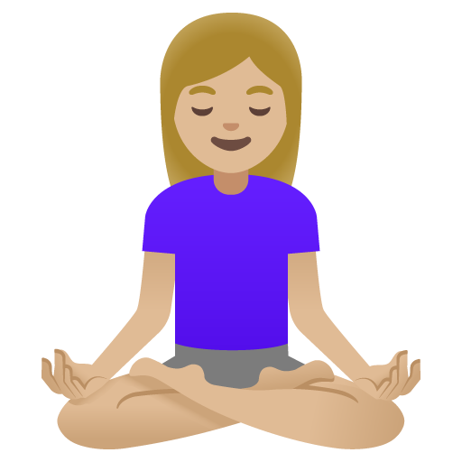 Žena v pozici lotosu: Středně světlý odstín pleti pro Google 16.0