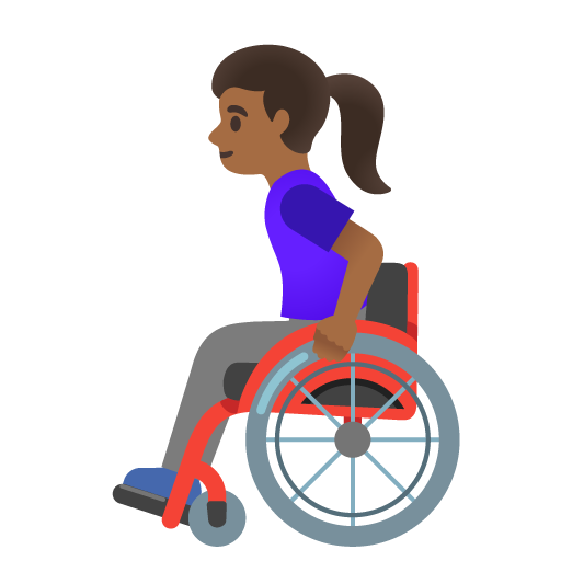 Kvinna i manuell rullstol: mellanmörk hy för Google 16.0