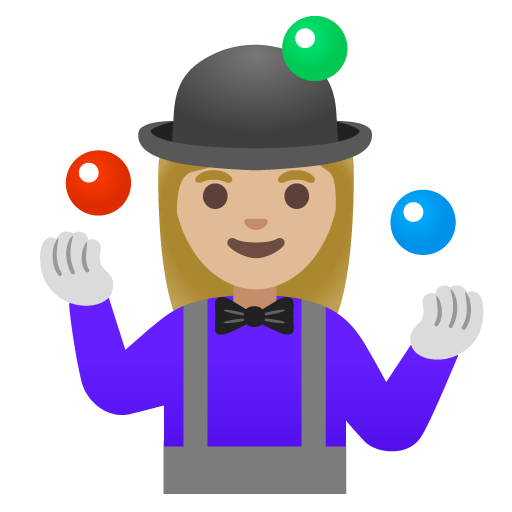 Jonglör kadın: orta açık cilt tonu için Google 16.0