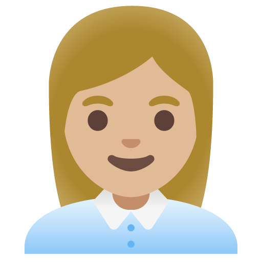 Woman Office Worker: Medium-Light Skin Tone for Google 16.0