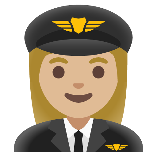 Juruterbang wanita: ton kulit sederhana cerah untuk Google 16.0