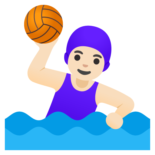 Vrouw die waterpolo speelt: lichte huidskleur voor Google 16.0