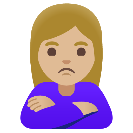 Người phụ nữ bĩu môi: màu da sáng trung bình cho Google 16.0