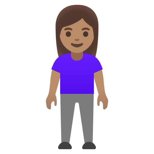 ผู้หญิงยืน: โทนผิวสีเหลือง สำหรับ Google 16.0