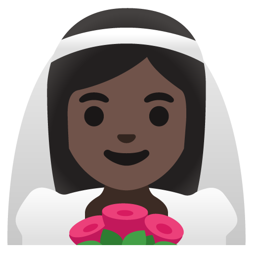 Woman with Veil: Dark Skin Tone for Google 16.0