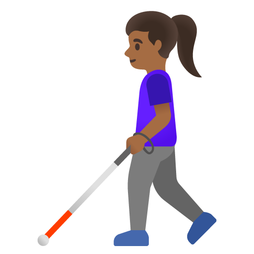 Femme Avec Canne Blanche: Peau Mate pour Google 16.0