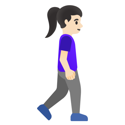 Γυναίκα που περπατά στραμμένη προς τα δεξιά: ανοιχτόχρωμος τόνος δέρματος για Google 16.0