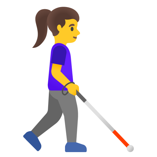 Woman with White Cane Facing Right for Google 16.0