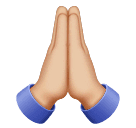 Folded Hands: Medium-Light Skin Tone for Huawei HarmonyOS 4.0