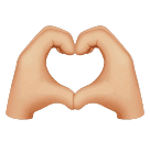 Dłonie tworzące serce: karnacja średnio jasna dla Huawei HarmonyOS 4.0