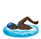Man Swimming: Dark Skin Tone for Huawei HarmonyOS 4.0