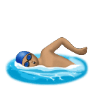 Man Swimming: Medium Skin Tone for Huawei HarmonyOS 4.0
