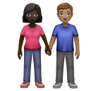 Žena a muž držící se za ruce: Tmavý odstín pleti, střední odstín pleti pro Huawei HarmonyOS 4.0