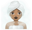 Žena v parní místnosti: střední odstín pleti pro Huawei HarmonyOS 4.0