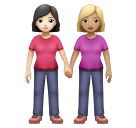 Huawei HarmonyOS 4.0의 경우 손을 잡고 있는 두 명의 여자: 하얀 피부 연한 갈색 피부