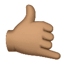 Dłoń w geście „Zadzwoń do mnie”: karnacja średnia dla Huawei HarmonyOS 4.0