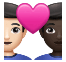 Stel met hart: man, man, lichte huidskleur, donkere huidskleur voor Huawei HarmonyOS 4.0