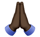 Folded Hands: Dark Skin Tone for Huawei HarmonyOS 4.0