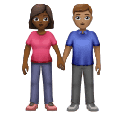 Woman and Man Holding Hands: Medium-Dark Skin Tone, Medium Skin Tone for Huawei HarmonyOS 4.0