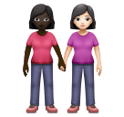 Ženy držící se za ruce: tmavý odstín pleti, světlý odstín pleti pro Huawei HarmonyOS 4.0