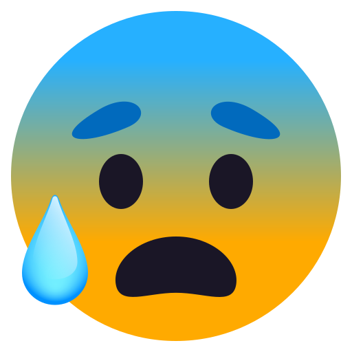 Rosto Ansioso Com Gota De Suor para JoyPixels 9.0
