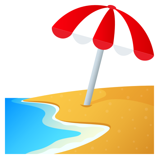 Pantai dan payung untuk JoyPixels 9.0