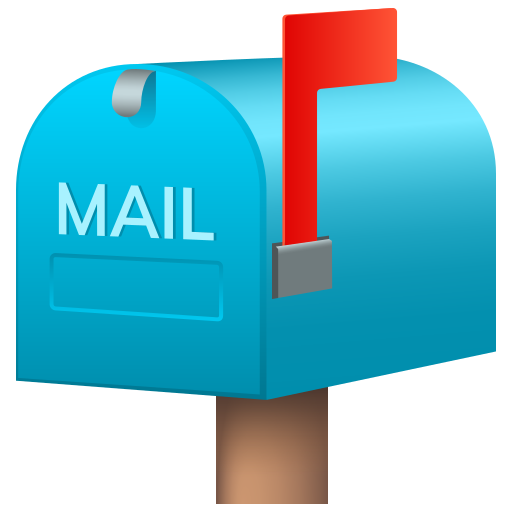 Bústia tancada amb bandera aixecada per JoyPixels 9.0