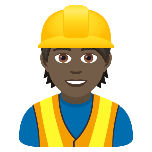 Bouwvakker: donkere huidskleur voor JoyPixels 9.0