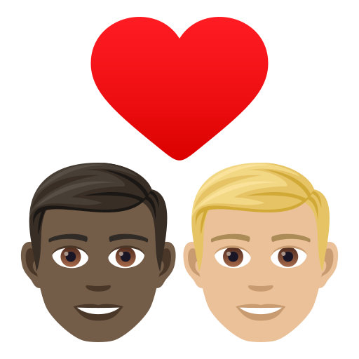 Coppia Con Cuore: Uomo, Uomo, Carnagione Scura, Carnagione Abbastanza Chiara per JoyPixels 9.0