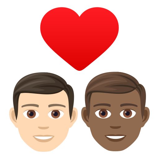 Coppia Con Cuore: Uomo, Uomo, Carnagione Chiara, Carnagione Abbastanza Scura per JoyPixels 9.0