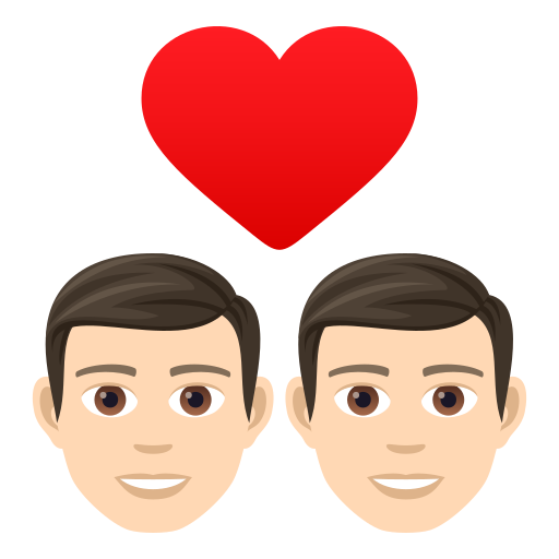 Casal Apaixonado: Homem, Homem, Pele Clara para JoyPixels 9.0