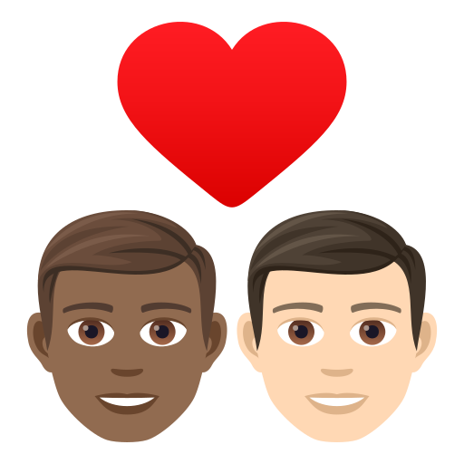 Coppia Con Cuore: Uomo, Uomo, Carnagione Abbastanza Scura, Carnagione Chiara per JoyPixels 9.0