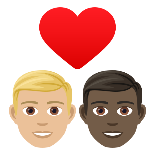 Coppia Con Cuore: Uomo, Uomo, Carnagione Abbastanza Chiara, Carnagione Scura per JoyPixels 9.0