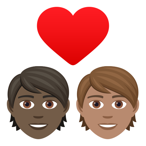 Couple Avec Cœur: Adulte, Adulte, Peau Foncée, Peau Légèrement Mate pour JoyPixels 9.0